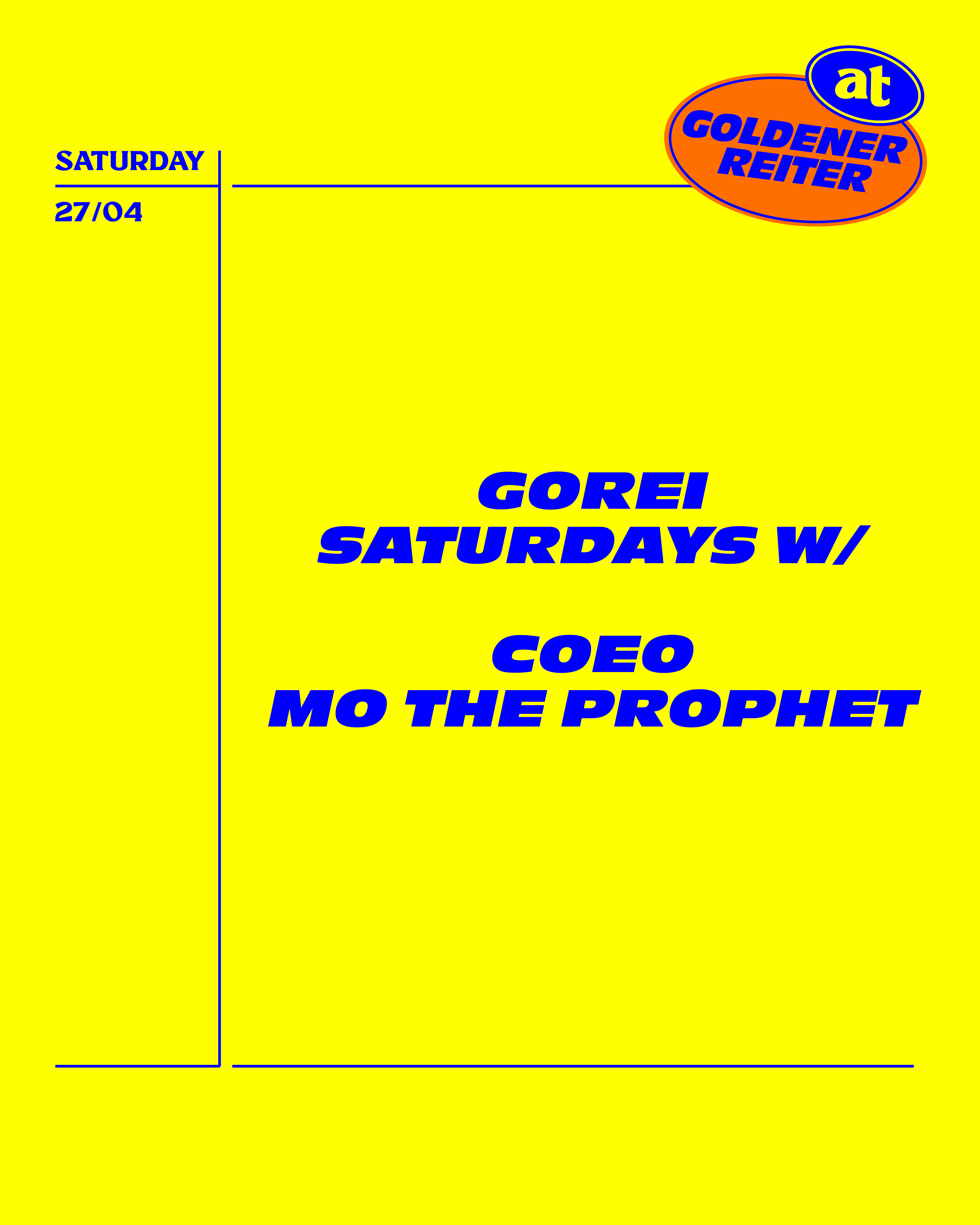 GoRei Saturdays with COEO, Mo the Prophet - フライヤー表