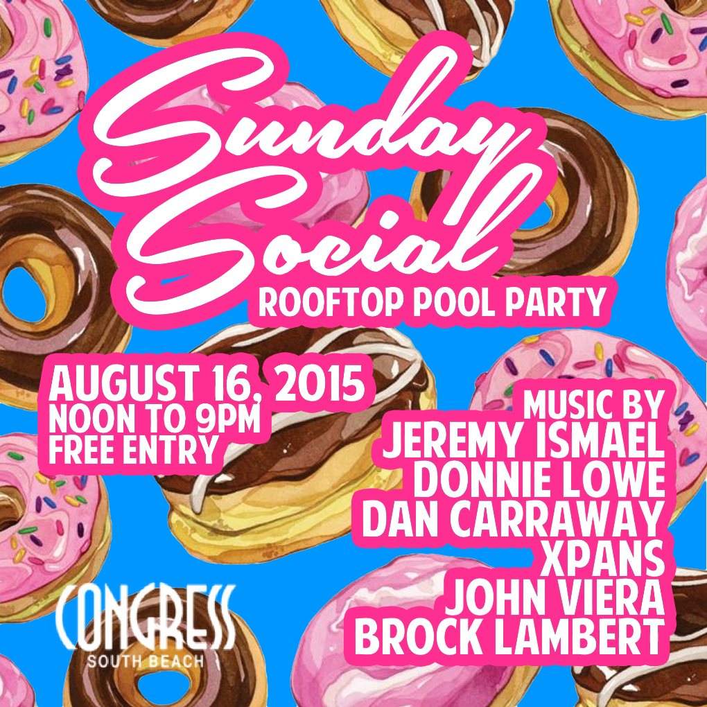 Sunday Social Rooftop Pool Party - フライヤー表