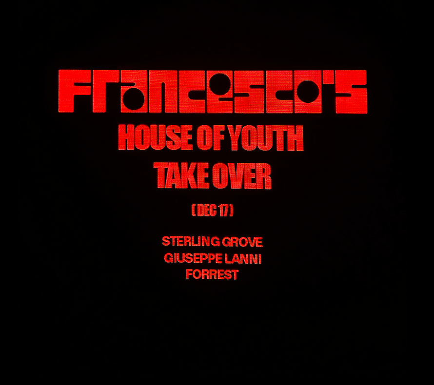 House of Youth Takeover Francesco's Discoteca - Página frontal