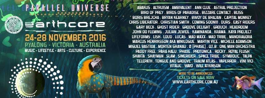 Earthcore Festival 2016: Parallel Worlds - Página frontal