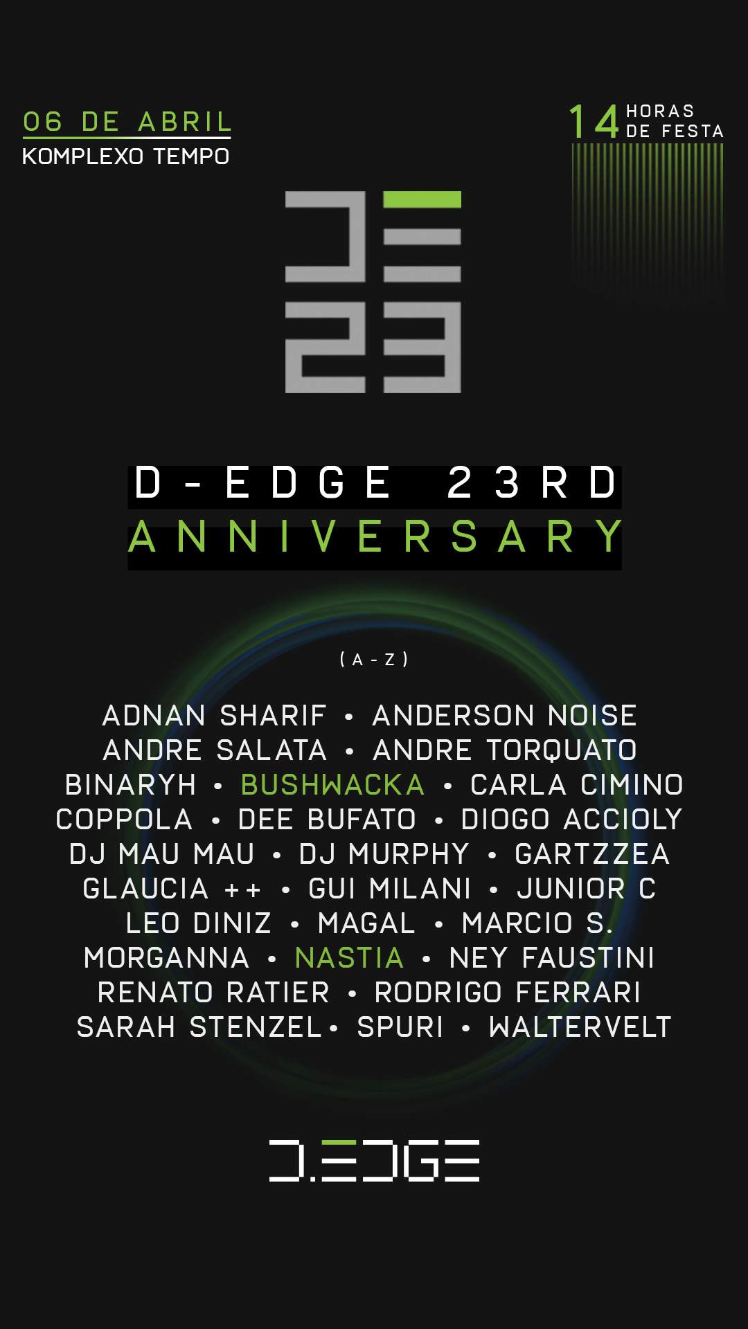 D-Edge 23rd Anniversary at Komplexo Tempo - フライヤー表
