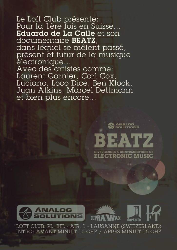 Beatz - Divergences & Contradictions of Electronic Music - Página trasera