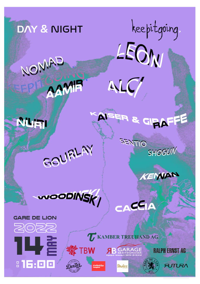 keepitgoing DAY & NIGHT with Leon, Alci, Nomad, Gourlay, Aamir - フライヤー表