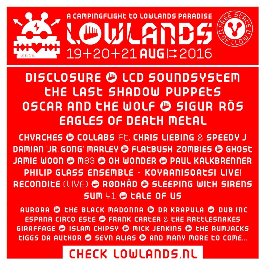 Lowlands 2016 - フライヤー表