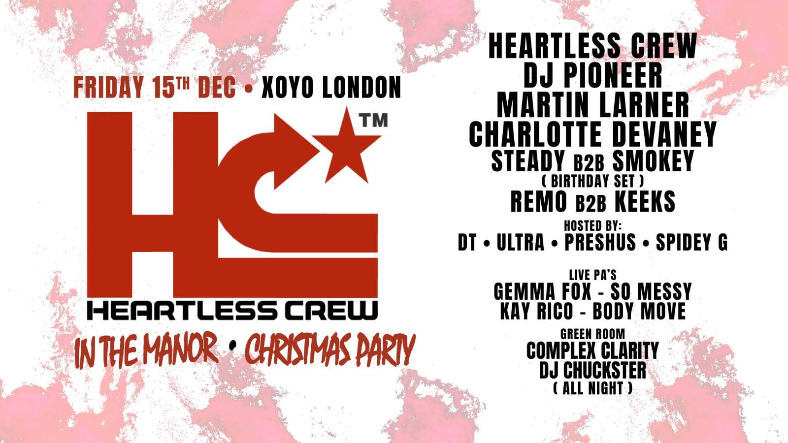 Heartless Crew In The Manor Christmas Party (UK Garage, House) - フライヤー表