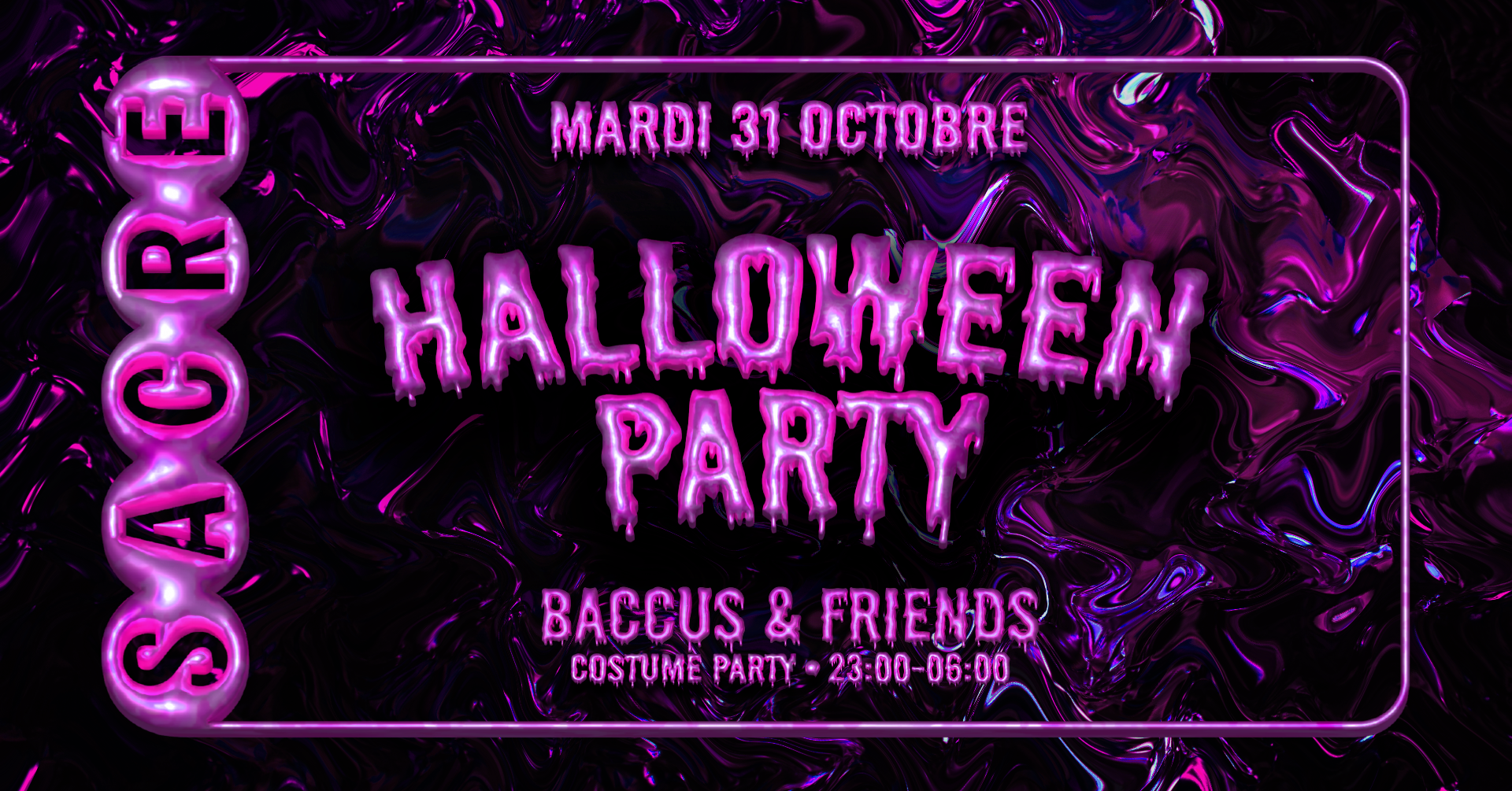 Sacré présente Baccus & Friends Halloween Party - フライヤー表