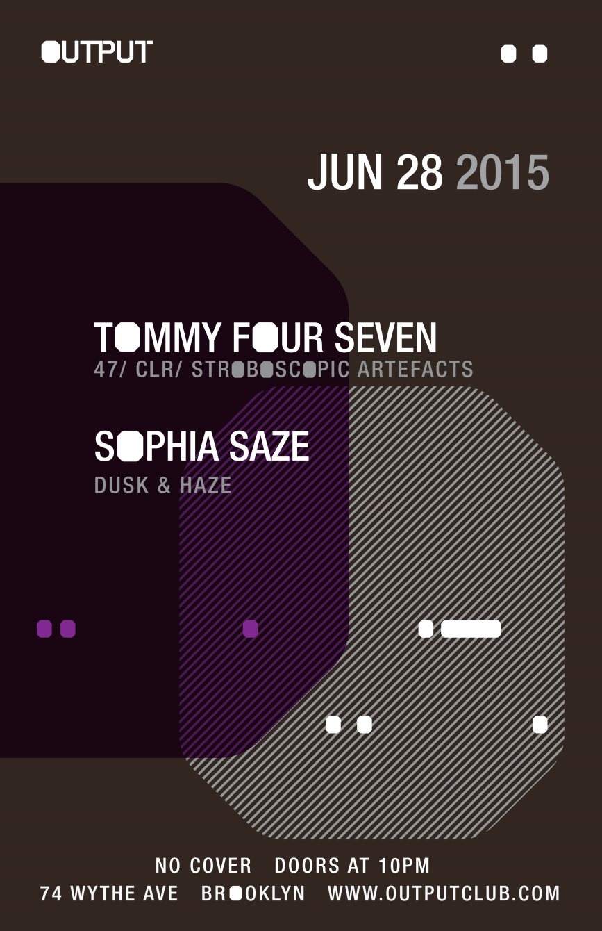 Tommy Four Seven/ Sophia Saze at Output - Página frontal