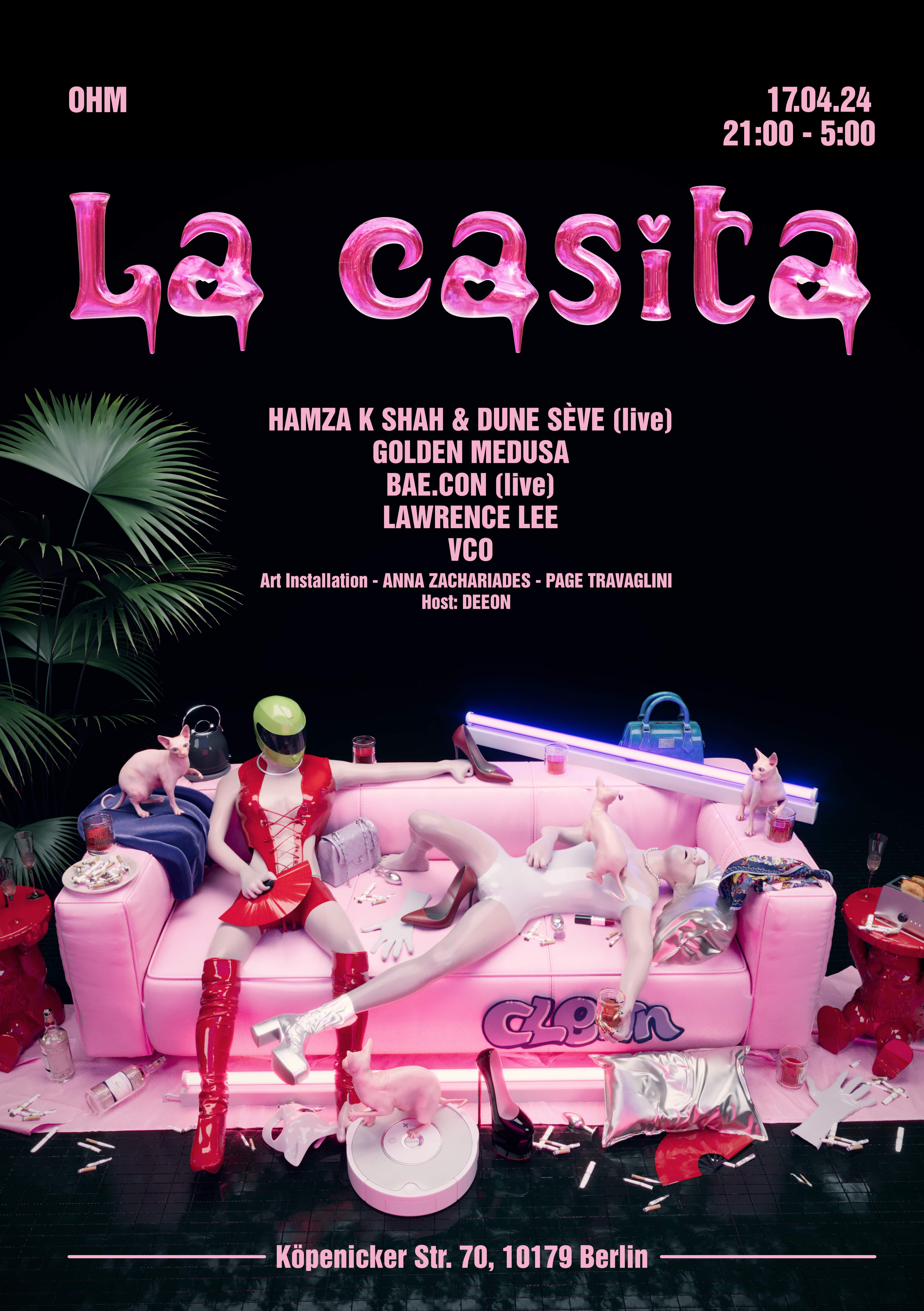 LA CASITA presents: Lawrence Lee, Golden Medusa, Bae.con & More Art Disciplines - Página frontal