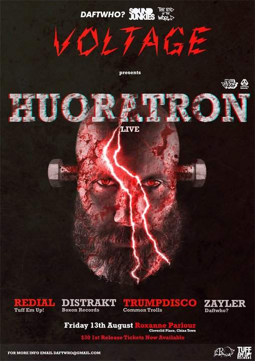 Voltage presents Huoratron - Página frontal