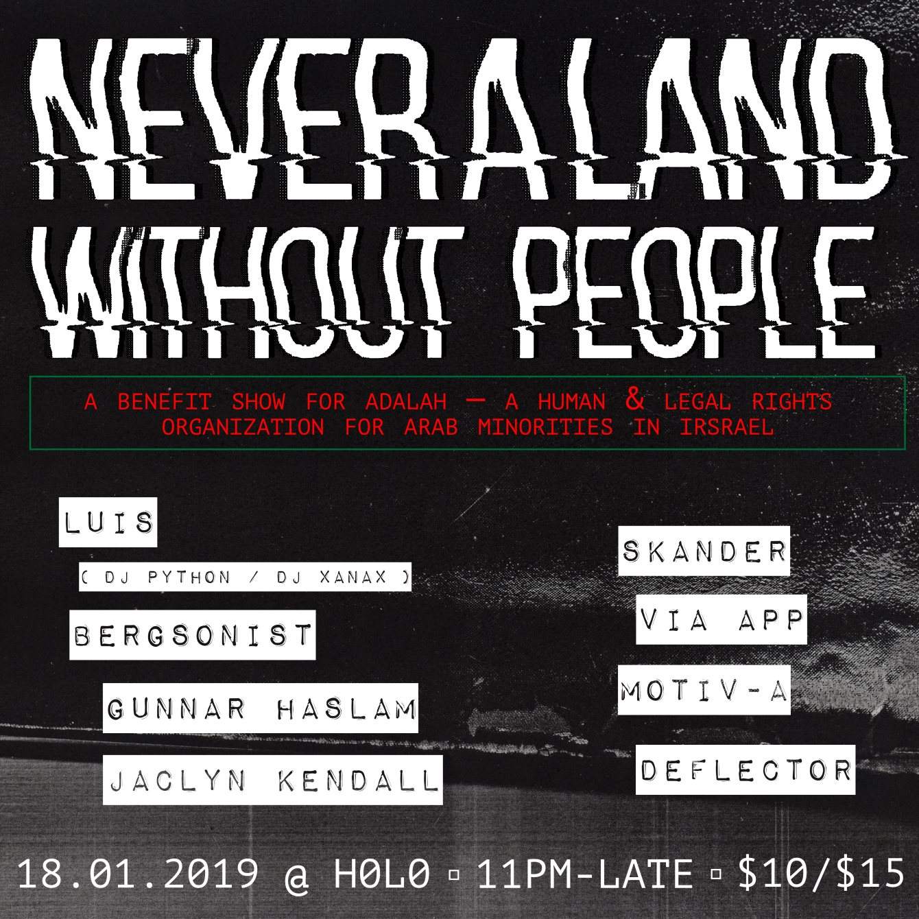 Never A Land Without People: Palestine Benefit - フライヤー表