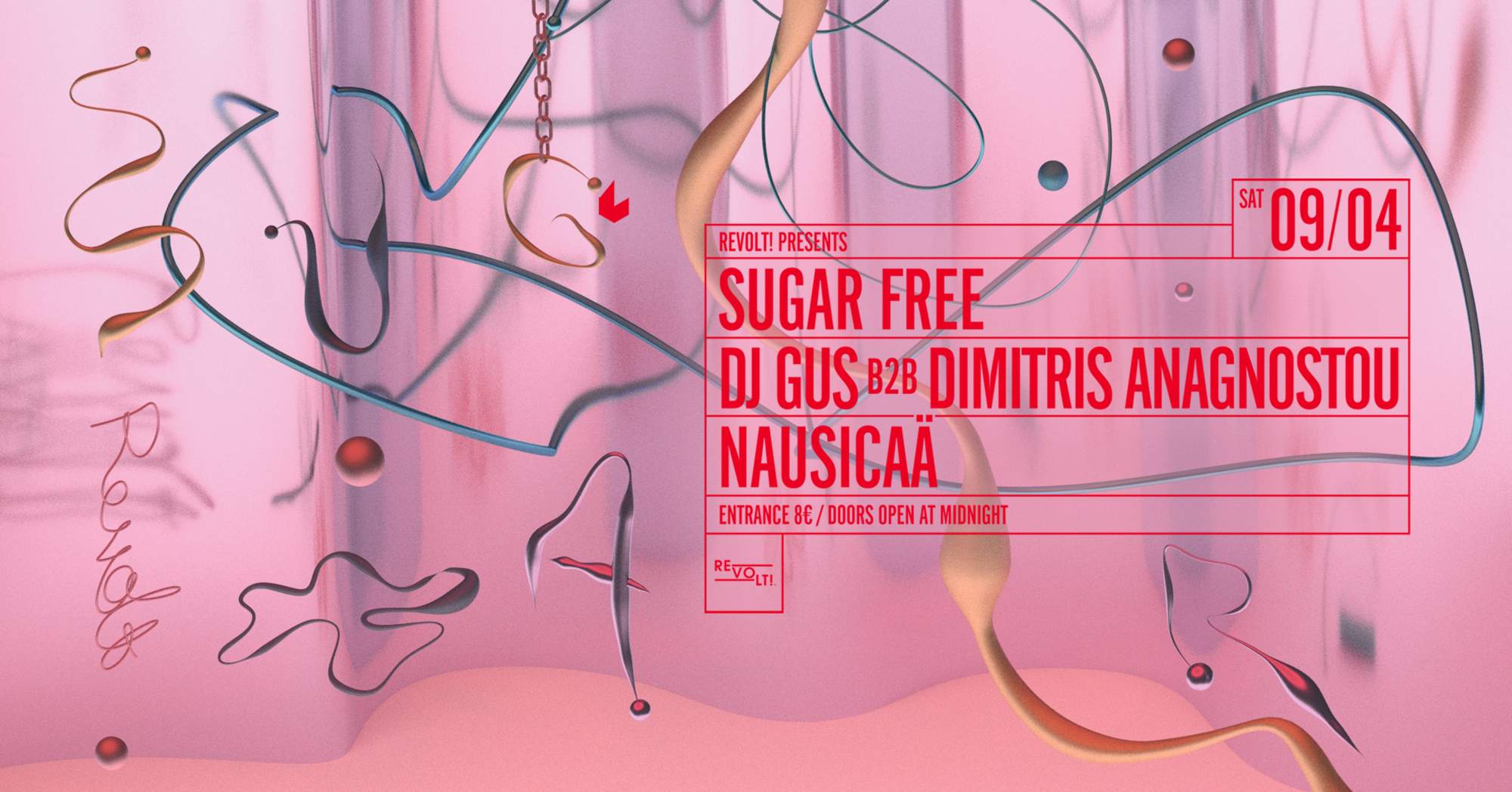 REVOLT! with Sugar Free, DJ Gus, Dimitris Anagnostou, Nausicaä - フライヤー表