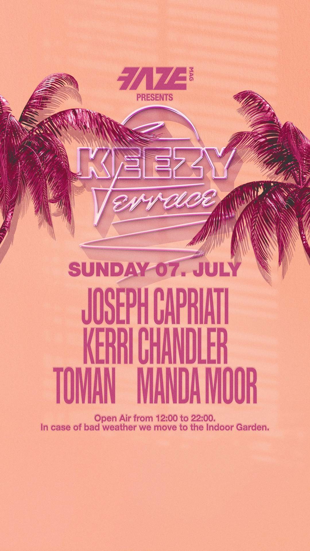 Keezy Terrace Open Air with Joseph Capriati, Kerri Chandler, Toman & Manda Moor - フライヤー裏