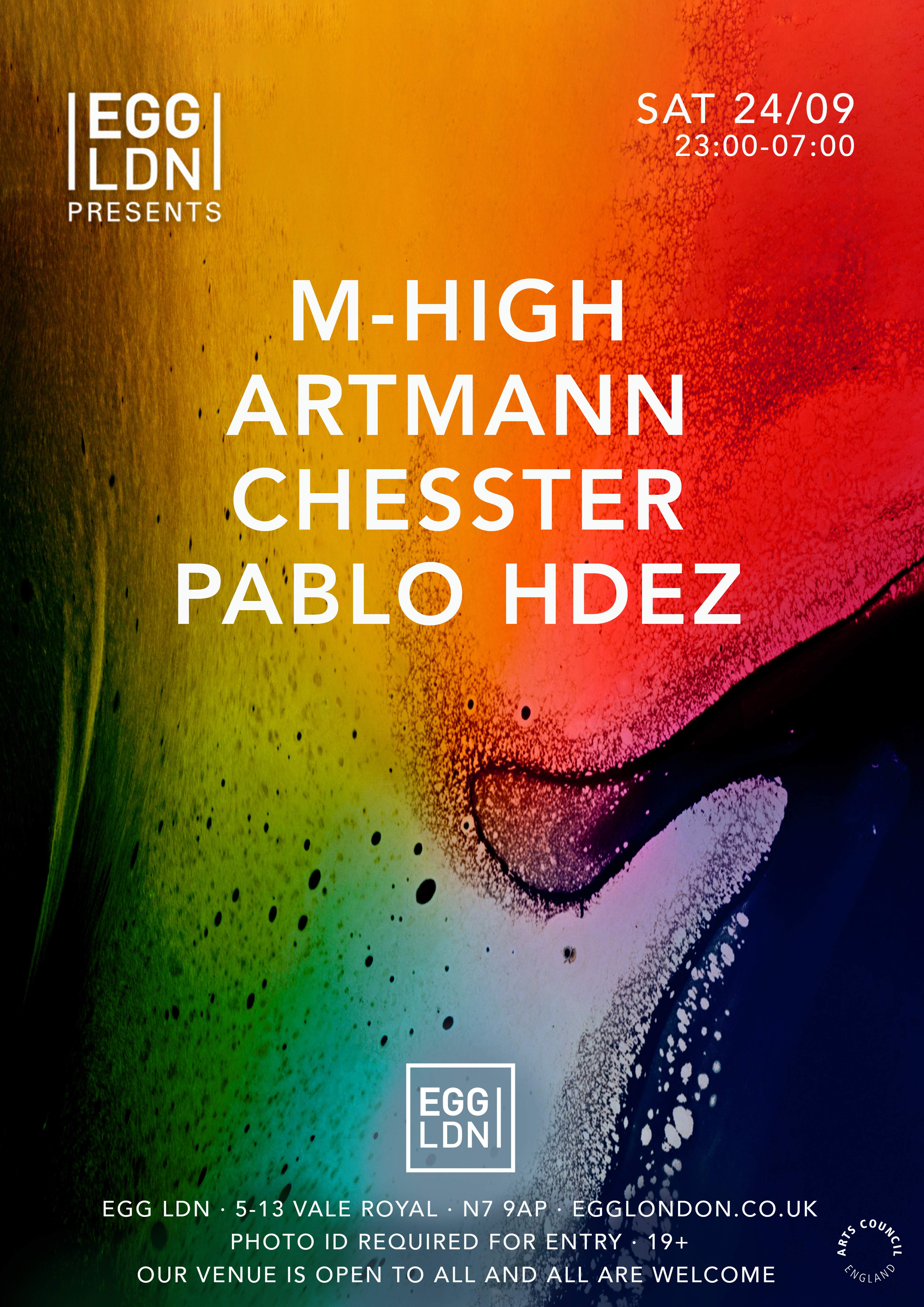 Egg LDN Pres: M-High (PIV Records), Artmann, Chesster & Pablo Hdez - フライヤー裏