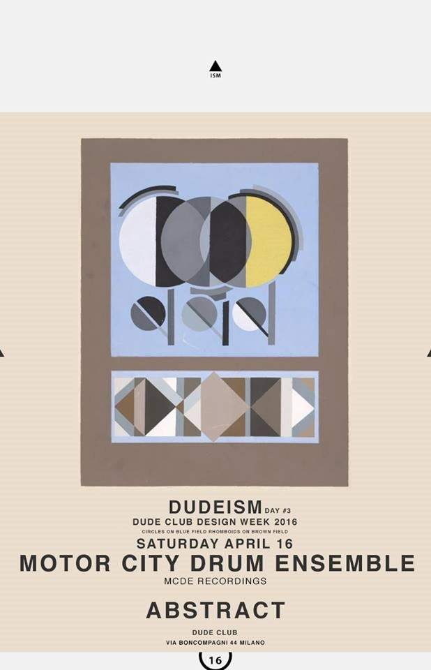 Dude Club Design Week: Motor City Drum Ensemble + Abstract - Página frontal