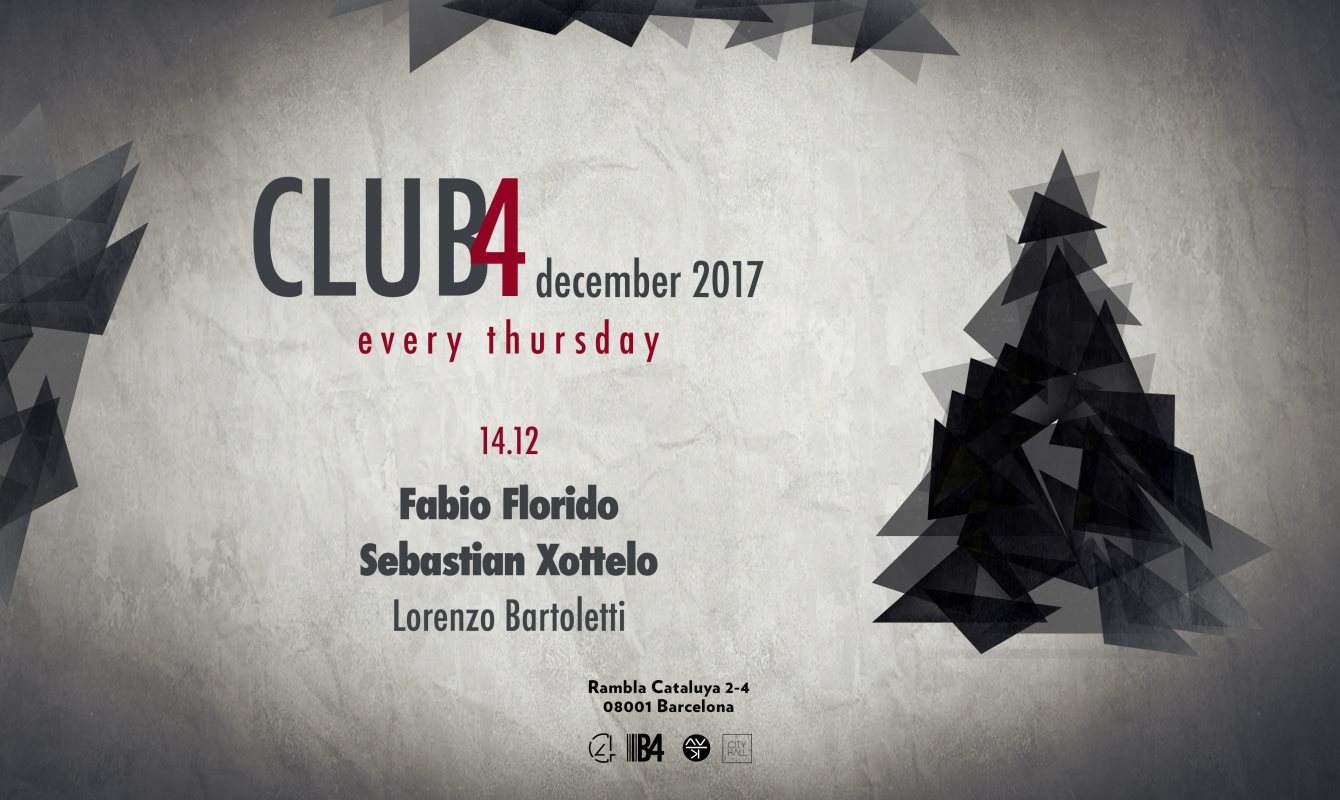 CLUB4 Pres. Fabio Florido, Sebastian Xottelo, Lorenzo Bartoletti - Página frontal