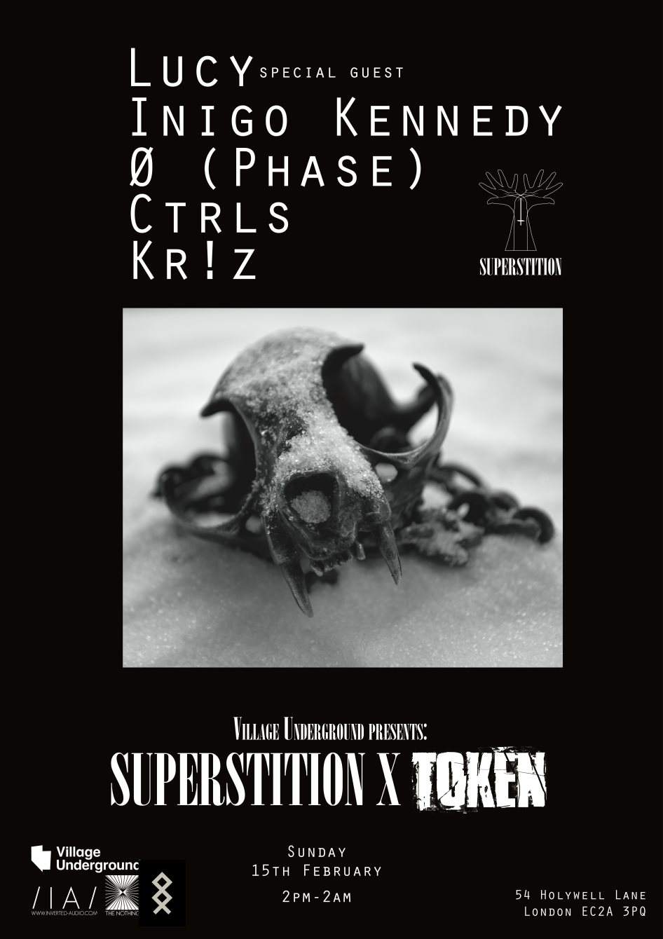 Superstition X Token Records Aphelion Tour W/ Lucy, Ø [Phase], Inigo Kennedy, Kr!z, Ctrls - フライヤー表