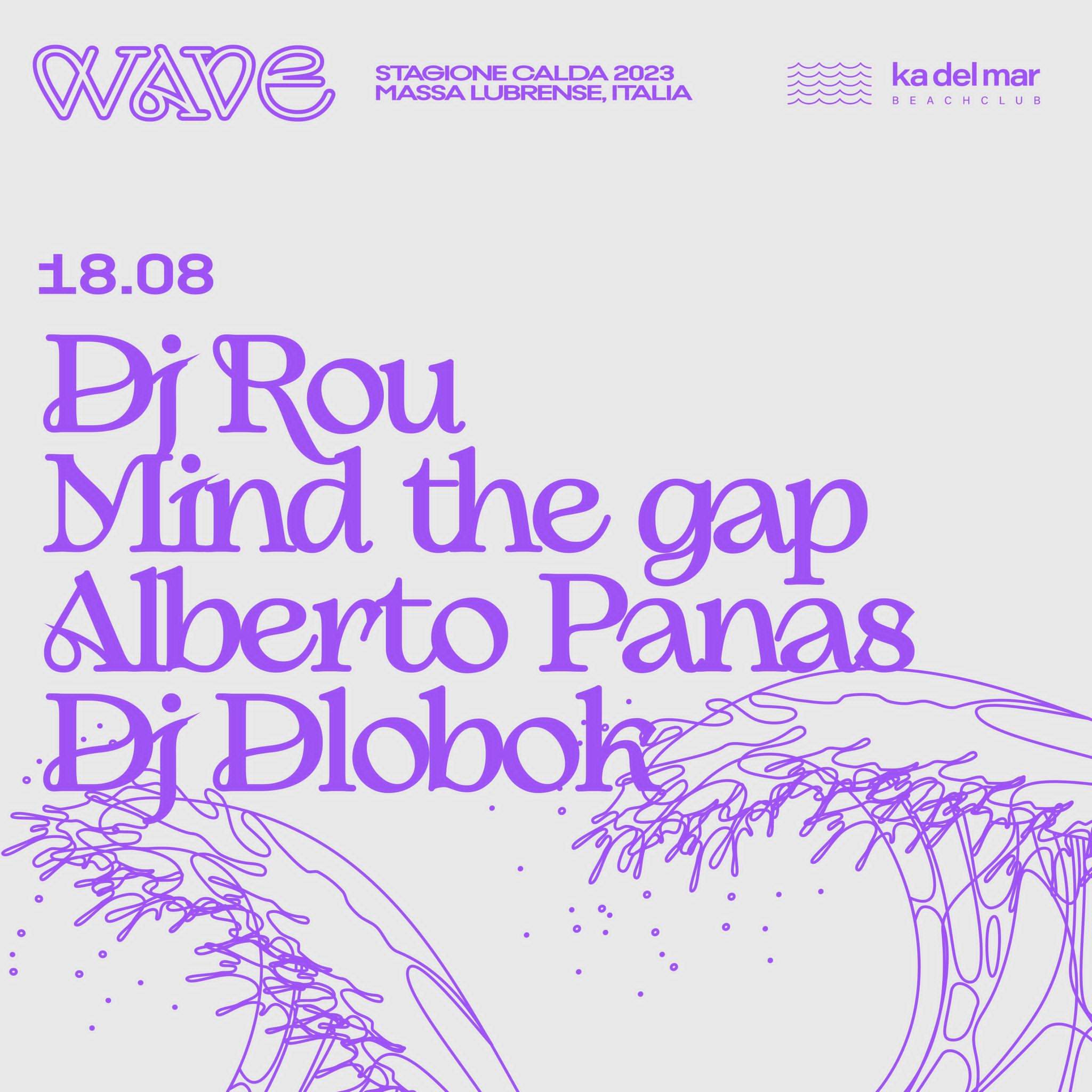 WAVE pres. DJ Rou, MIND the GAP, Alberto Panas, Dj Dlobok - Página frontal