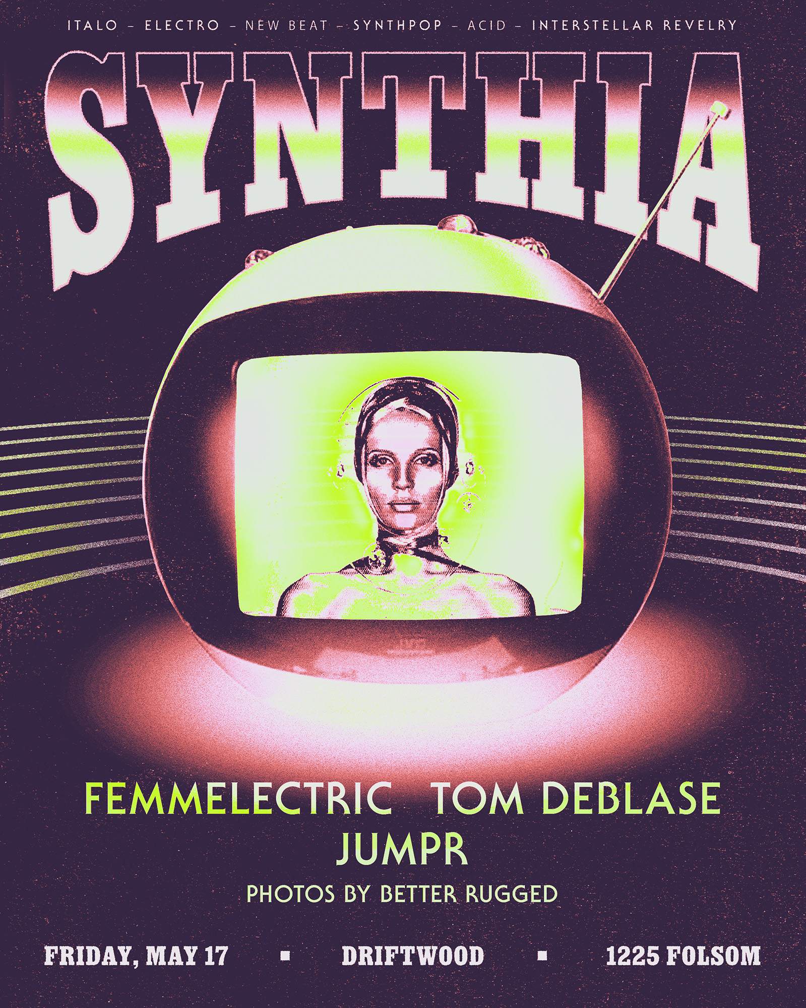 Synthia feat. Femmelectric & Tom DeBlase - フライヤー表
