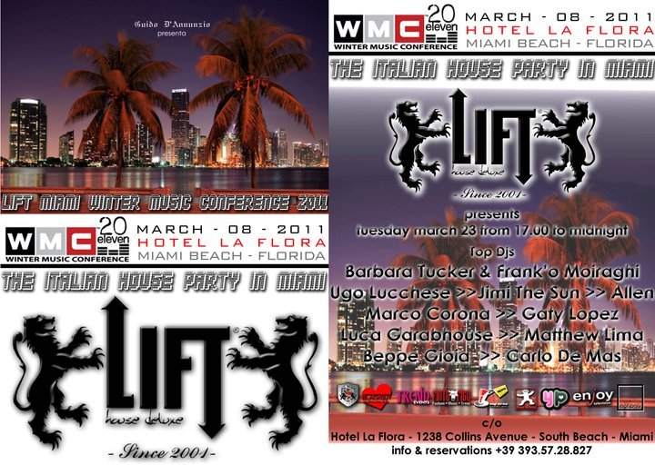The Italian House Party By Lift WMC 2011 - フライヤー表