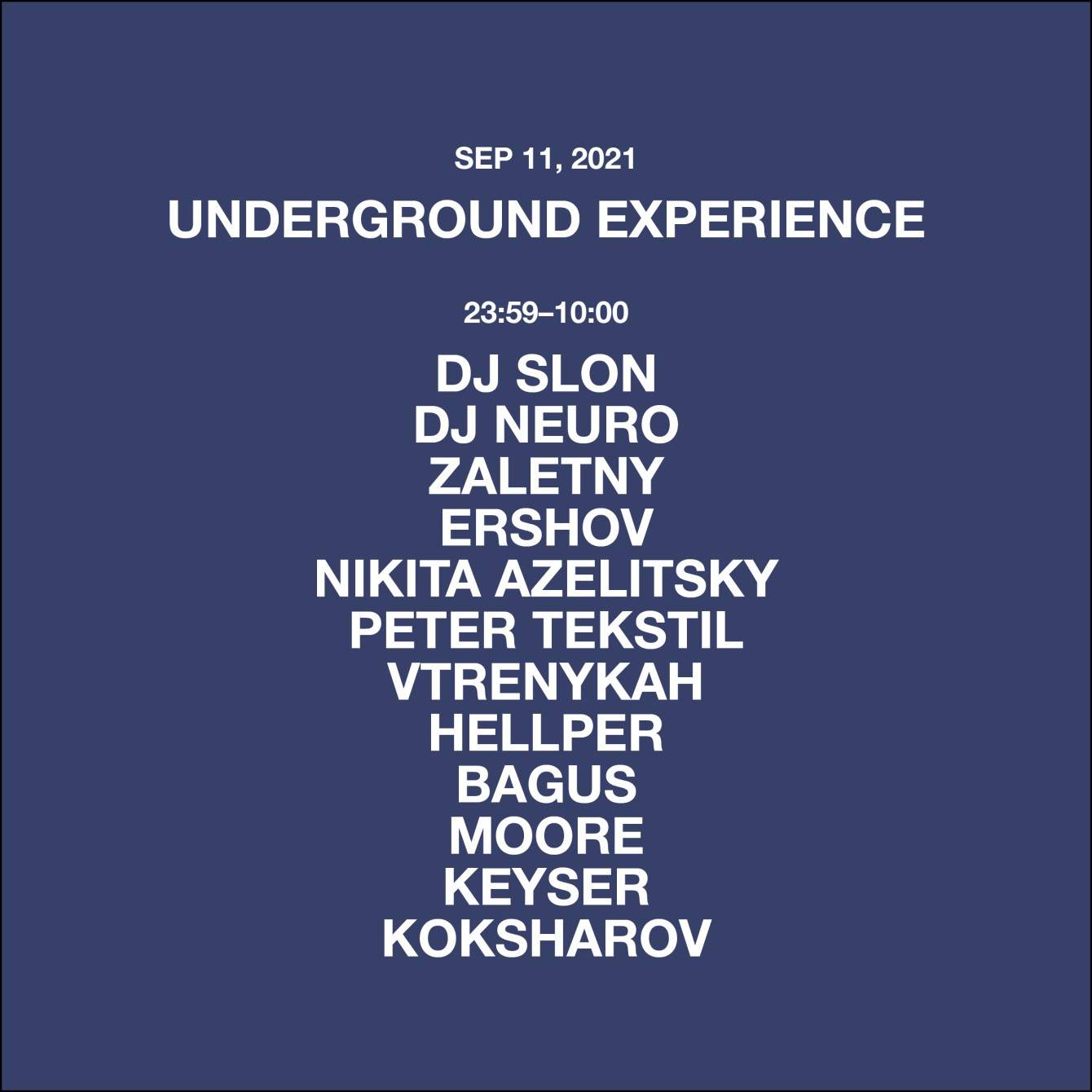 Underground Experience - Página trasera