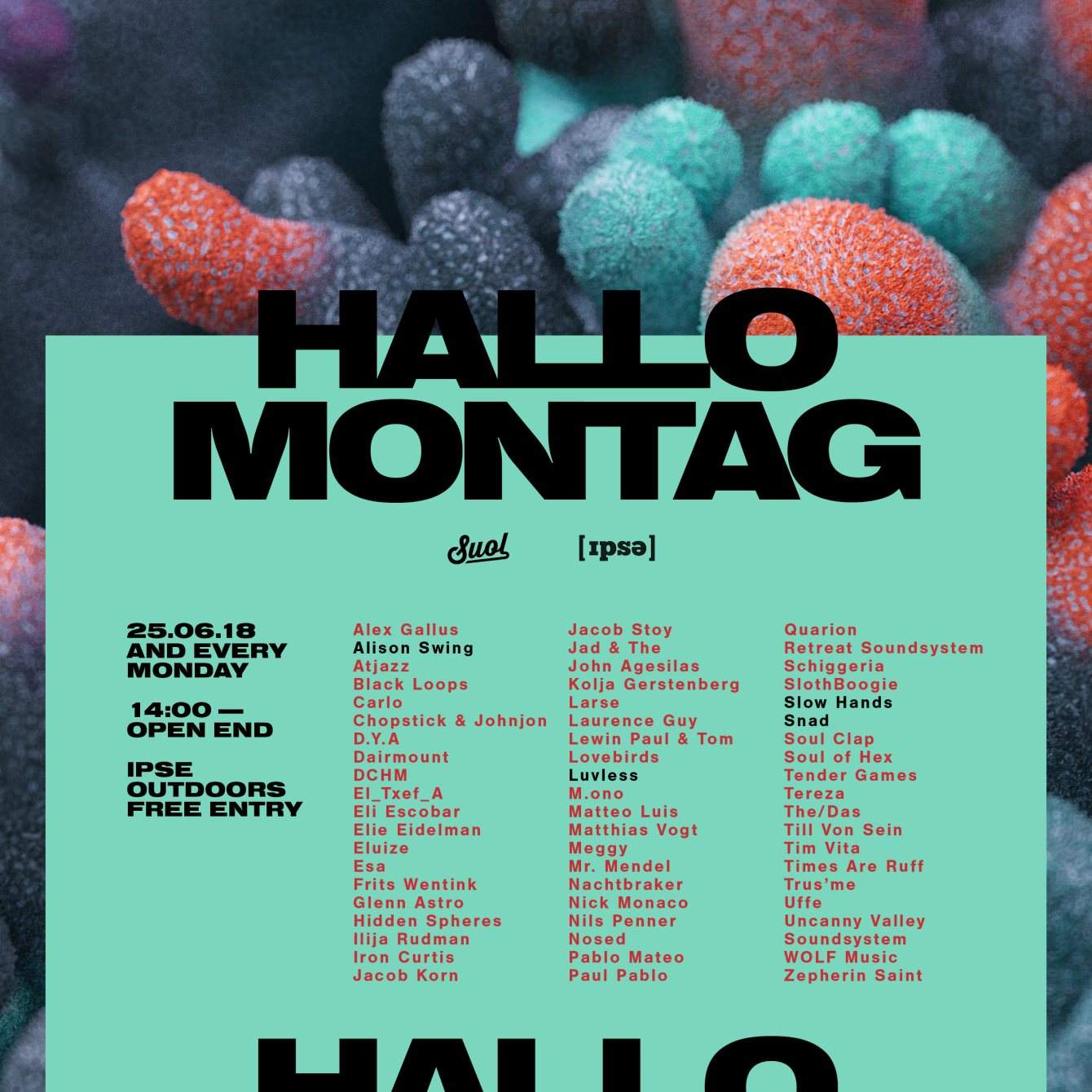 Hallo Montag - Open Air #09 with Slow Hands, LUVLESS and More - フライヤー表