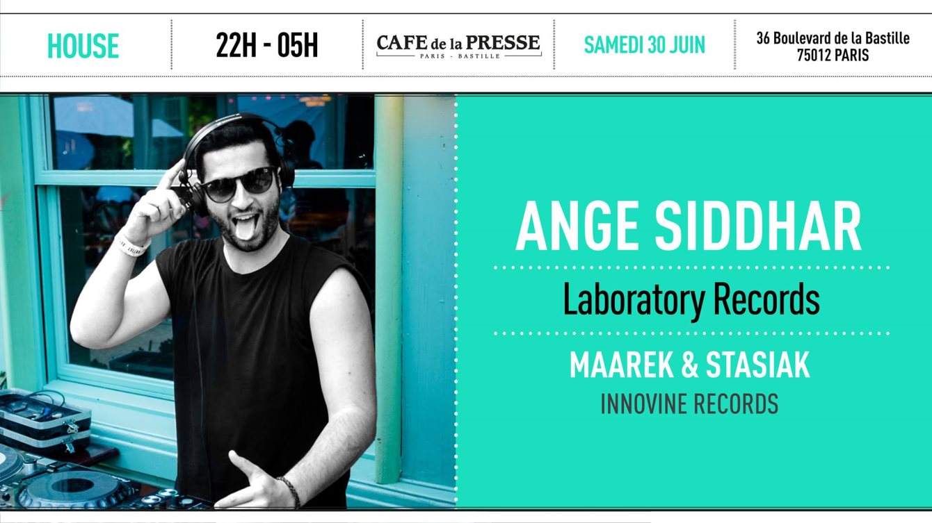 Café de la Presse presents Ange Siddhar - フライヤー表