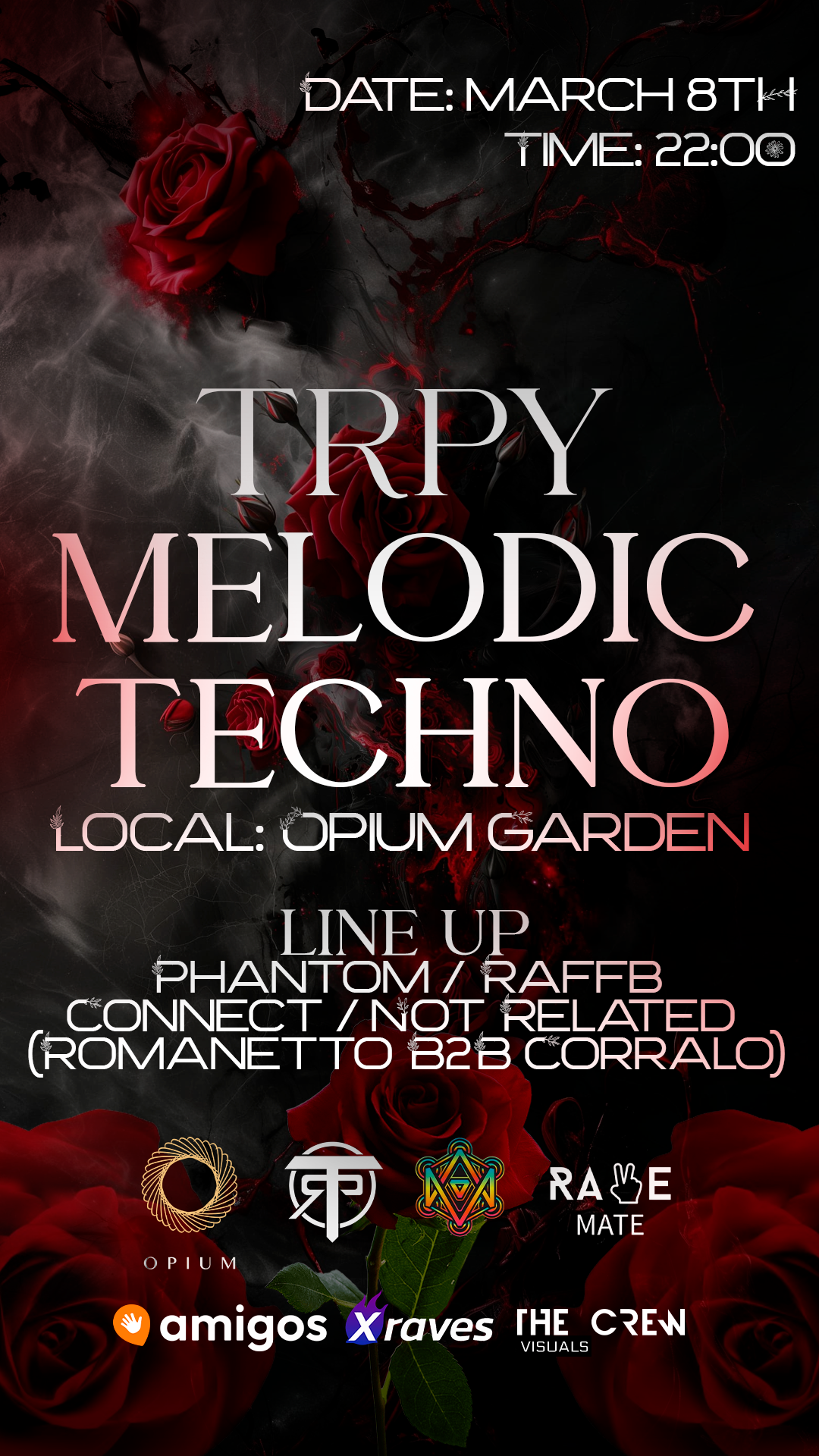 TRPY Melodic Techno - Opium Garden - by TRP - フライヤー表