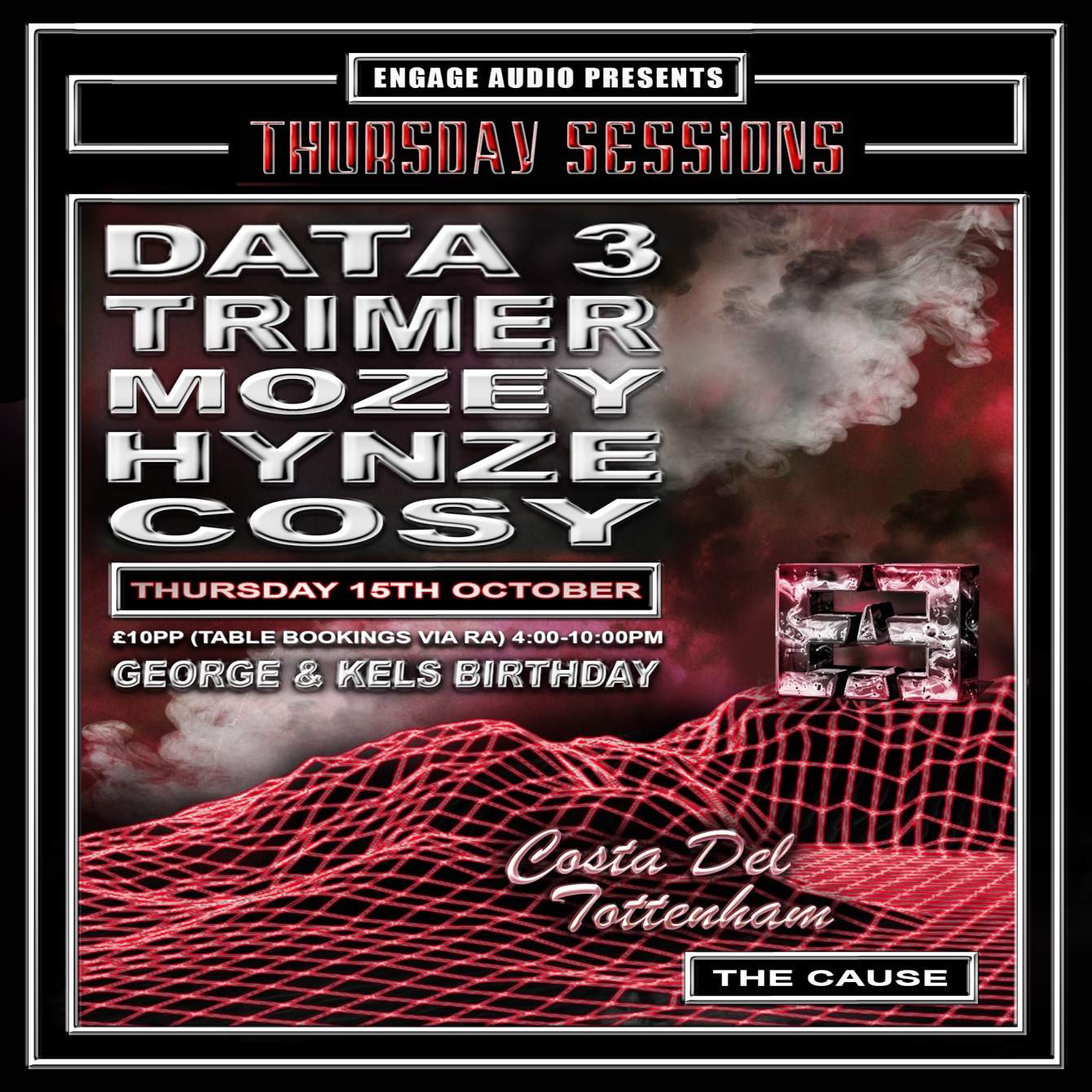 Engage Audio presents Thursday Sessions with Data 3, Trimer, Mozer, Hynze and Cosy - フライヤー表