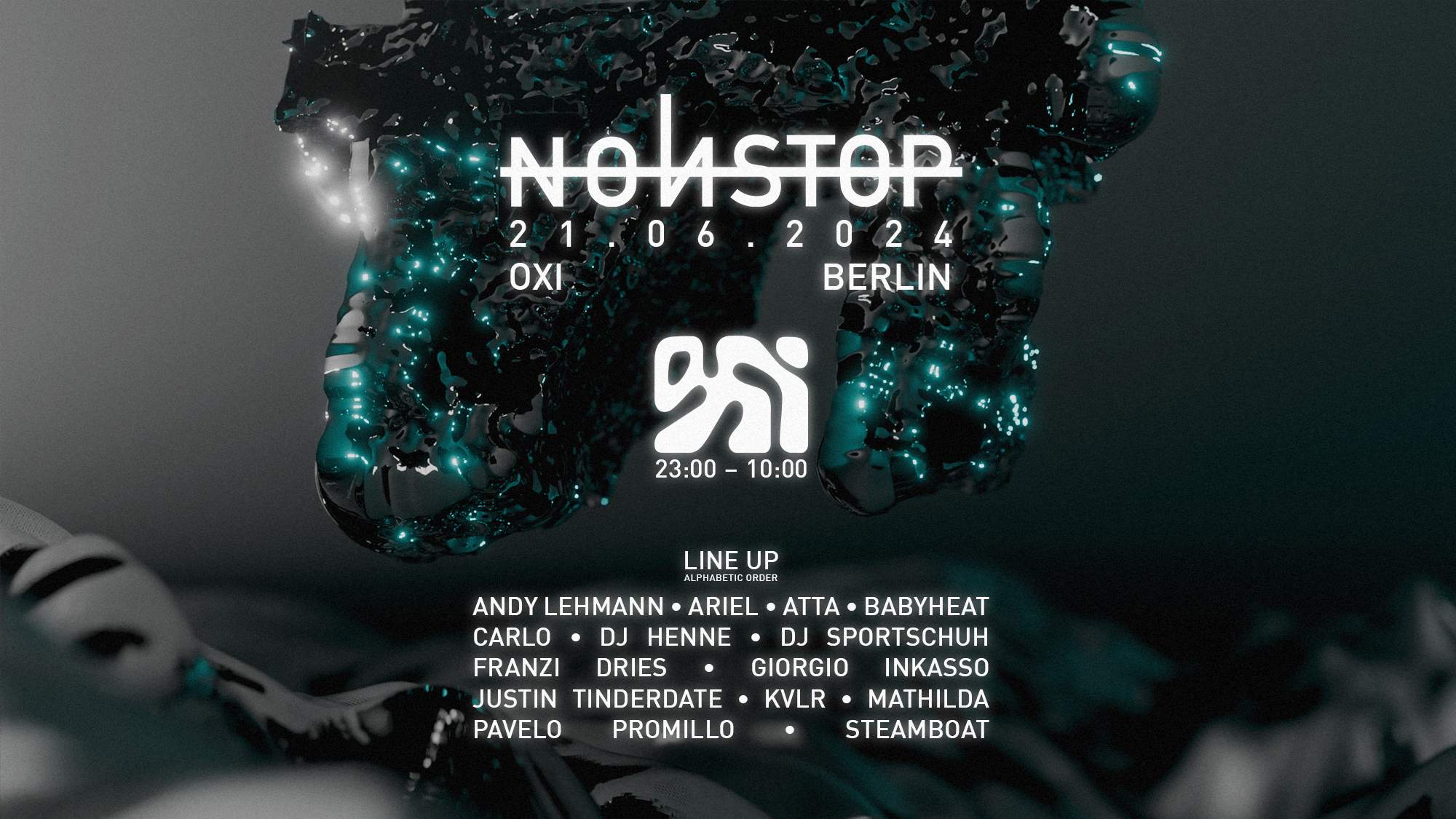 NONSTOP GOES BERLIN W/ Justin Tinderdate, FRANZI DRIES, DJ SPORTSCHUH, KVLR, ARIEL, & many more - Página frontal