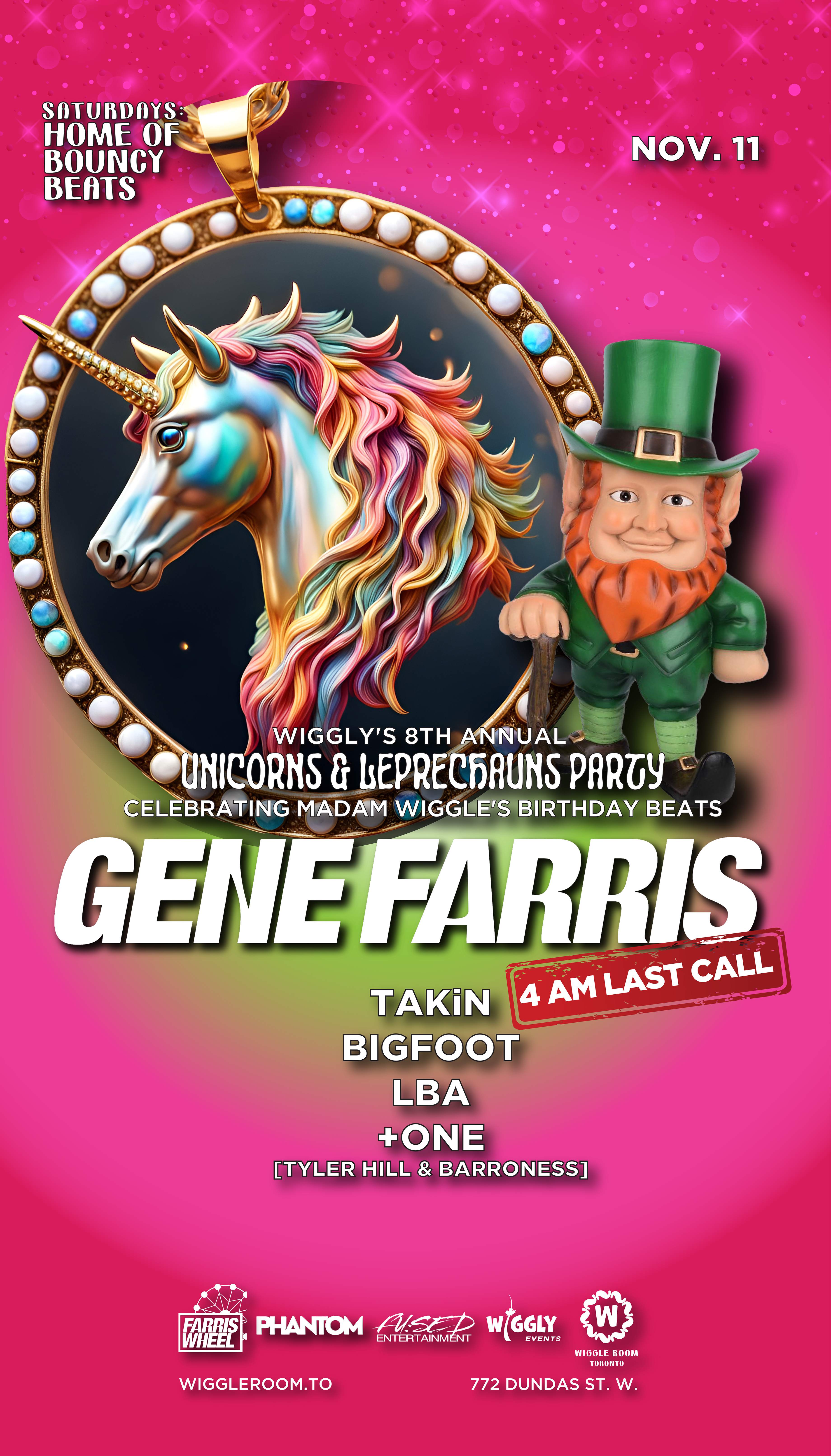 Unicorns & Leprechauns Party: Gene Farris | 4AM LAST CALL - Página trasera