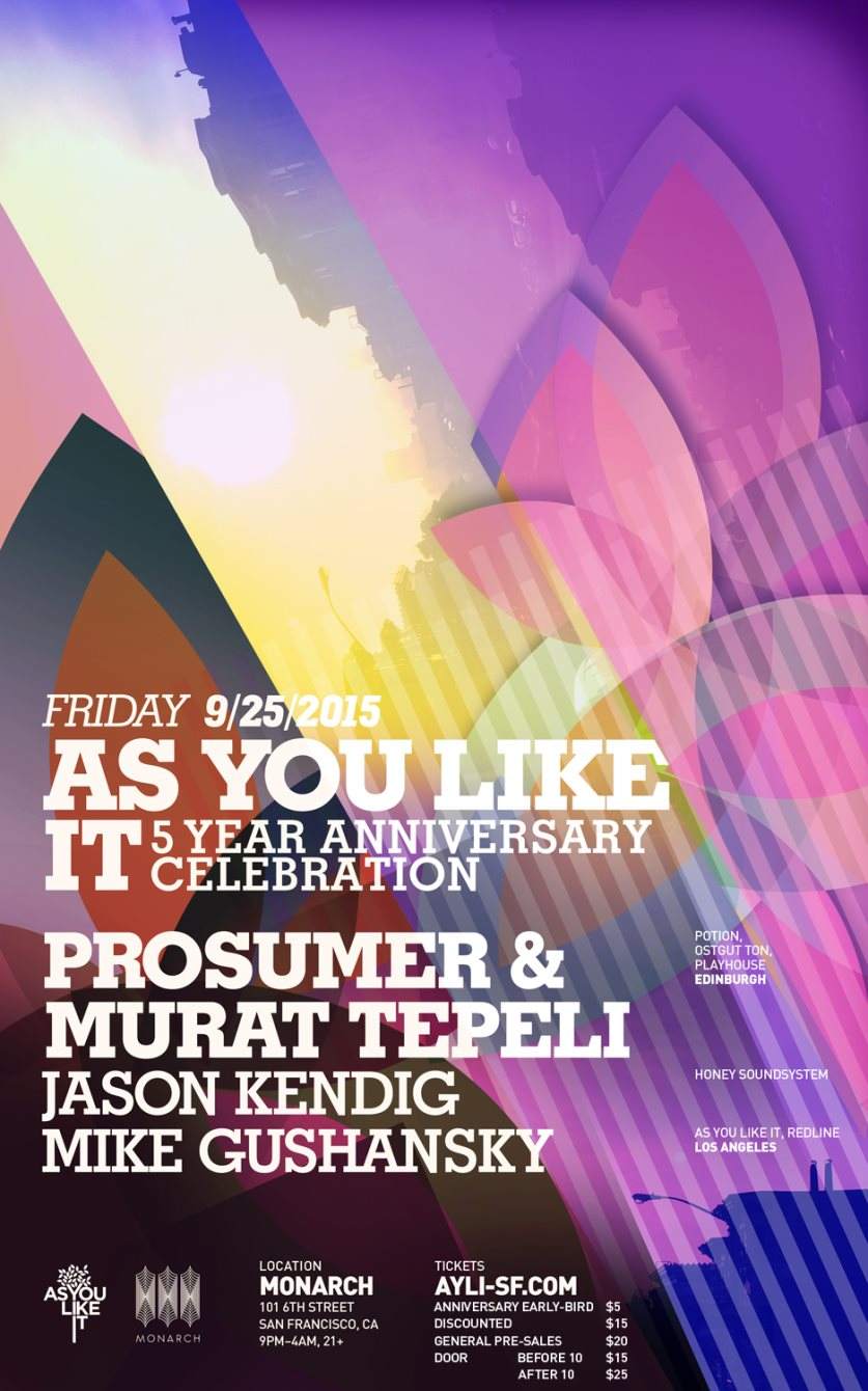 As You Like It 5 Year Anniversary Celebration with Prosumer and Murat Tepeli - Página frontal