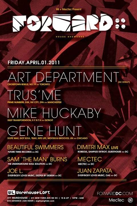 The 4th Annual Forward Festival - featuring- Art Department; Mike Huckaby; Gene Hunt; Trus'Me - Página trasera