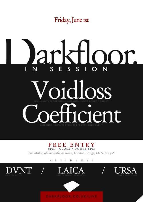 Darkfloor. (Live) / Voidloss / Coefficient + Residents - フライヤー表
