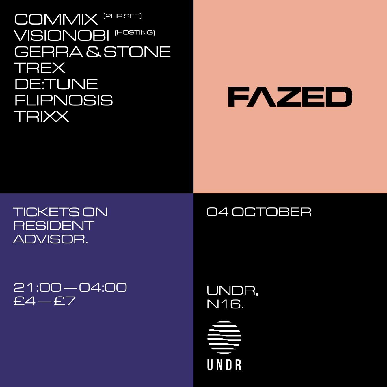 Fazed: Commix, Visionobi, Gerra & Stone, Trex, De:Tune, Flipnosis, Trixx - Página frontal
