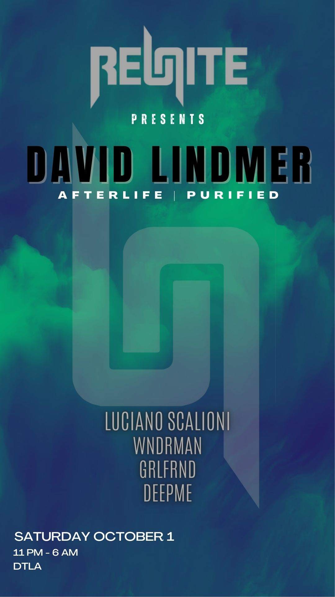REUNITE PRESENTS: David Lindmer (AFTERLIFE - PURIFIED) - フライヤー裏