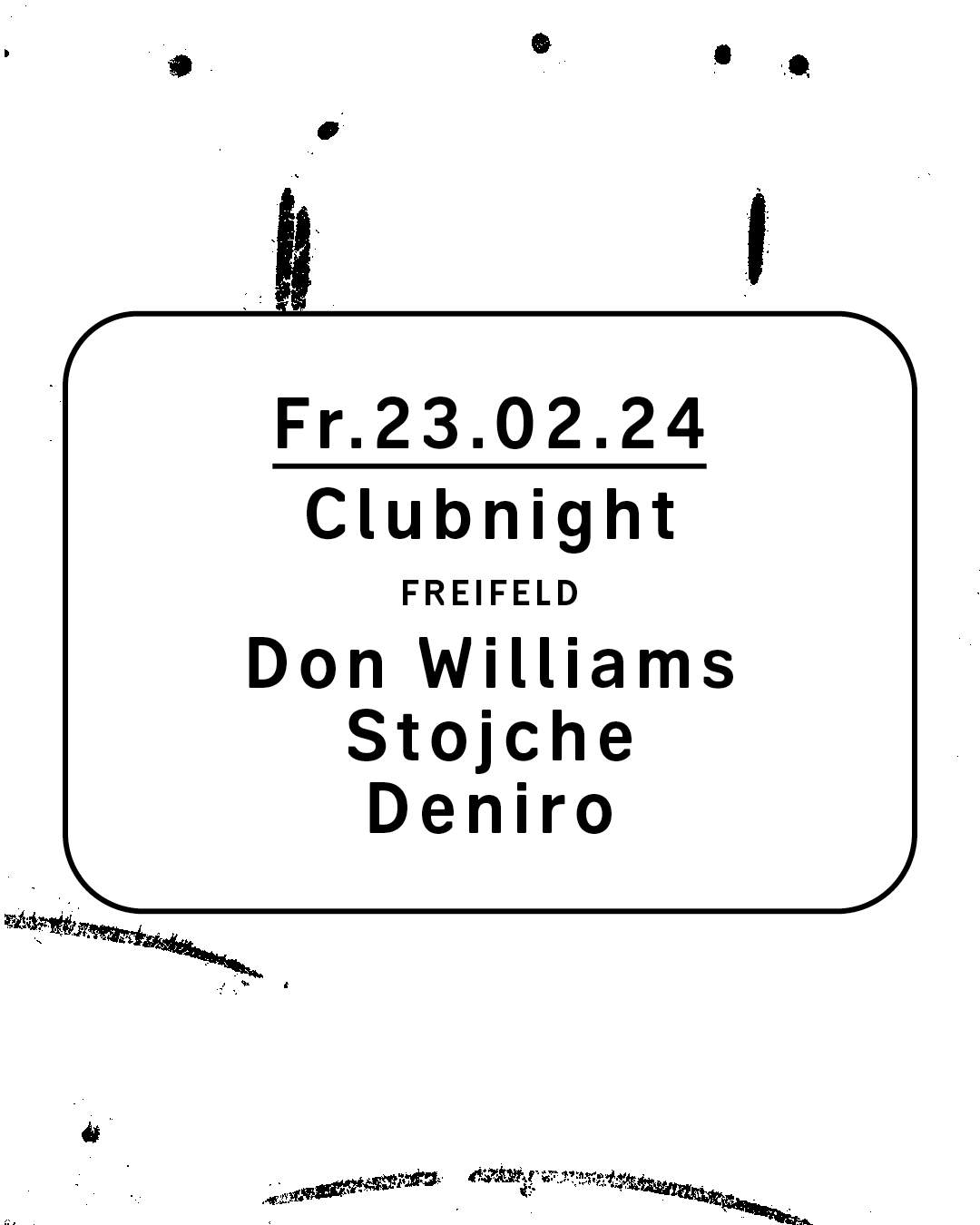 Clubnight - Don Williams, Stojche, Deniro - フライヤー裏