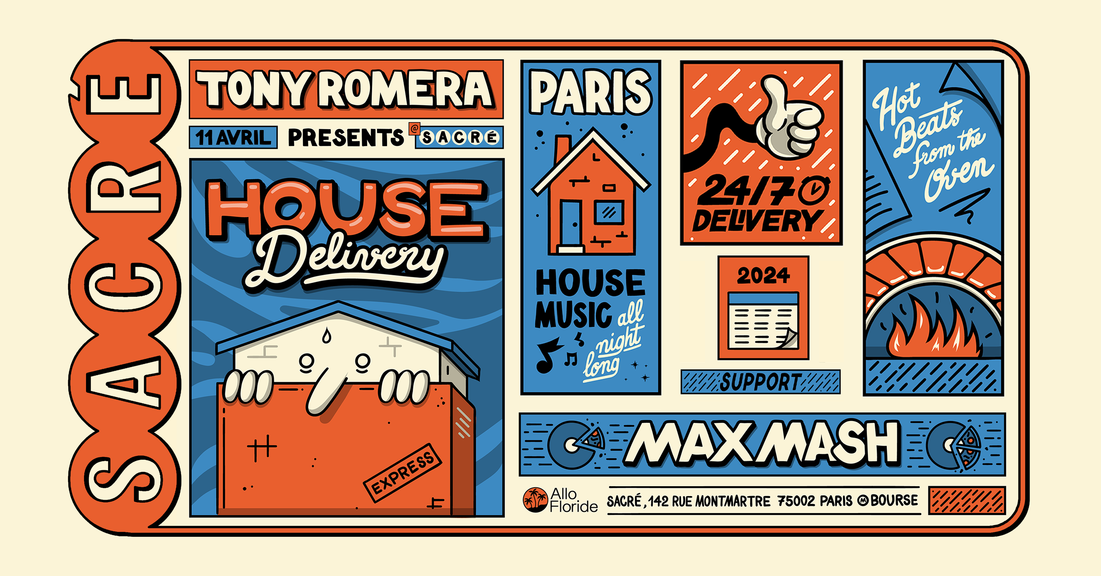 Sacré présente: Tony Romera / House Delivery - Página frontal