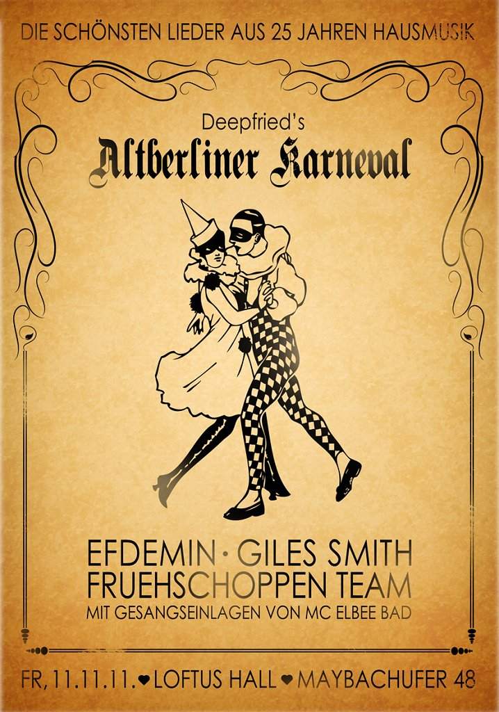 Deepfried's Altberliner Karneval with Efdemin, Giles Smith & Fruehschoppen Team - Página frontal