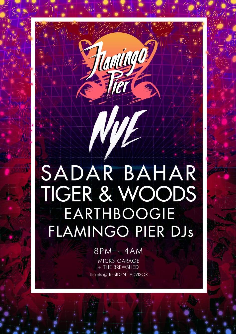 Flamingo Pier NYE with Sadar Bahar, Tiger & Woods, Earthboogie - Página trasera