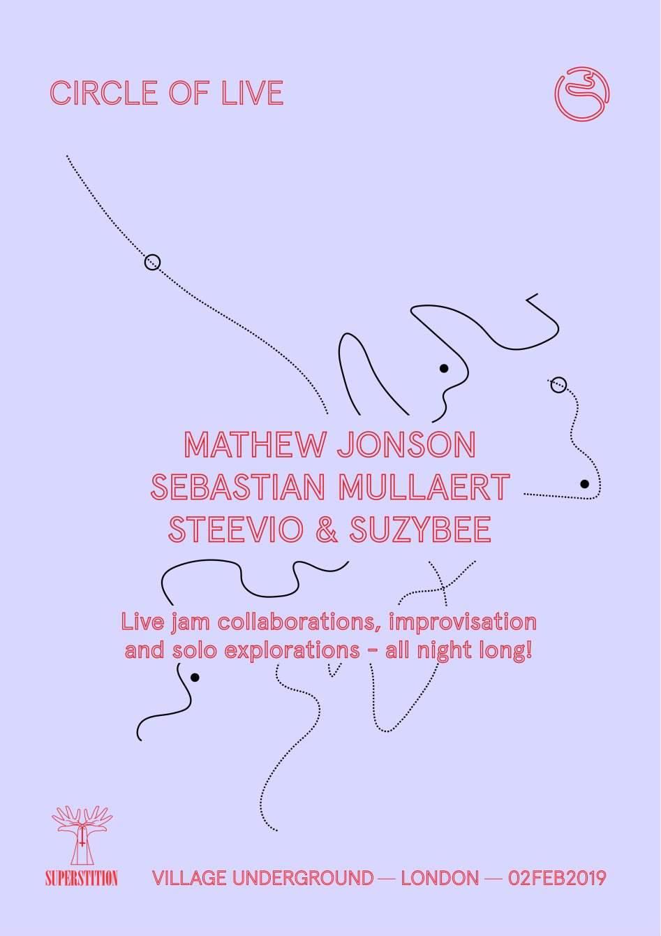 Superstition presents The Circle Of Live - Sebastian Mullaert, Mathew Jonson, Steevio & Suzybee - Página trasera