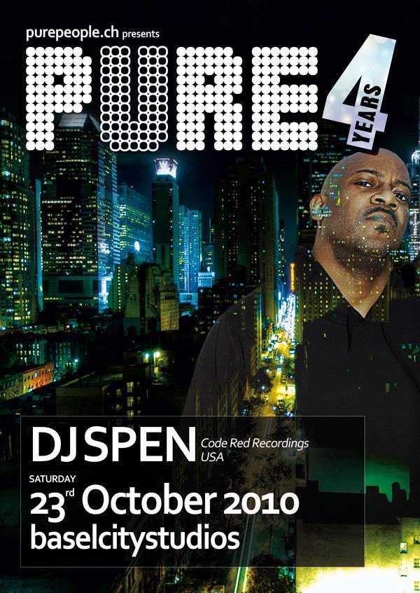 Pure 4 Years with Dj Spen - フライヤー表