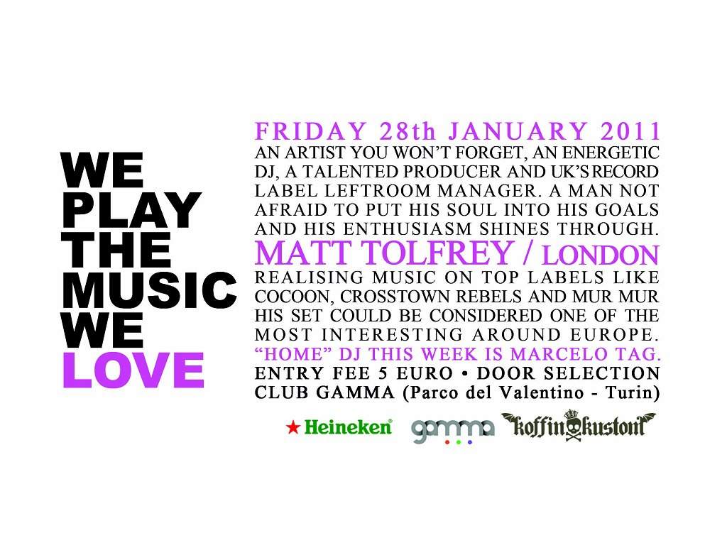 We Play The Music We Love with Matt Tolfrey and Marcelo Tag - Página trasera