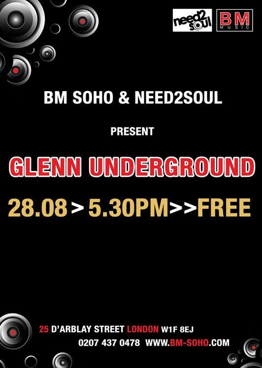 BM Soho present Glenn Underground In-Store - フライヤー表