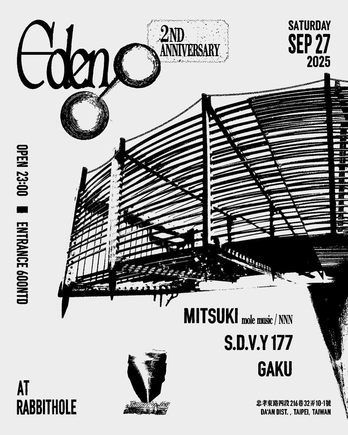 Eden 2nd Anniversary × Deep House Report at Rabbithole, Taipei