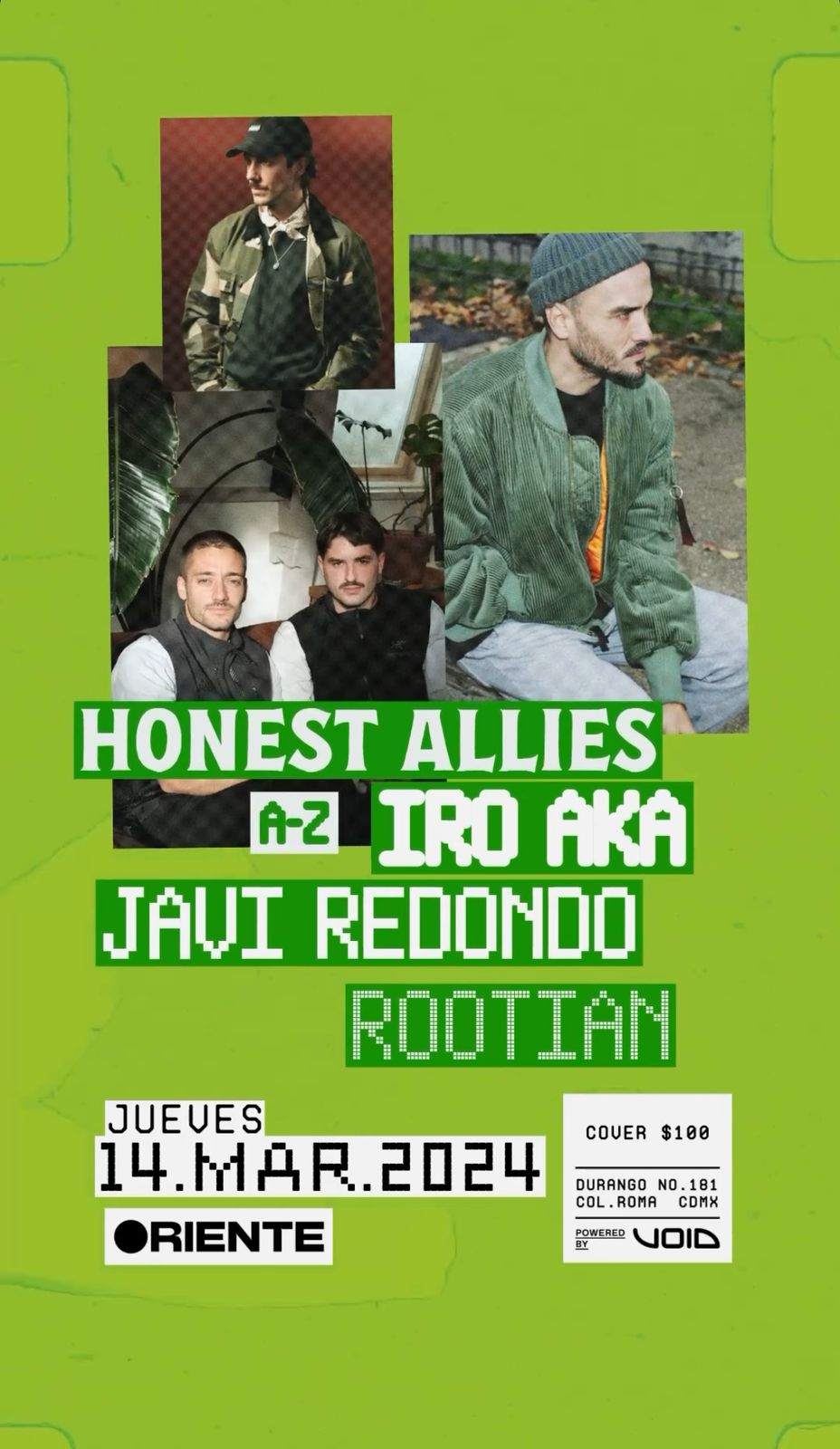 Honest Allies: Iro Aka, Javi Redondo, Rootian - Página frontal