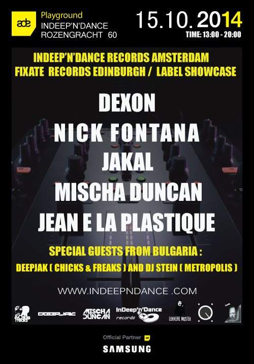 ADE 2014 - Indeep'n'dance and Fixate Label Showcase - フライヤー表