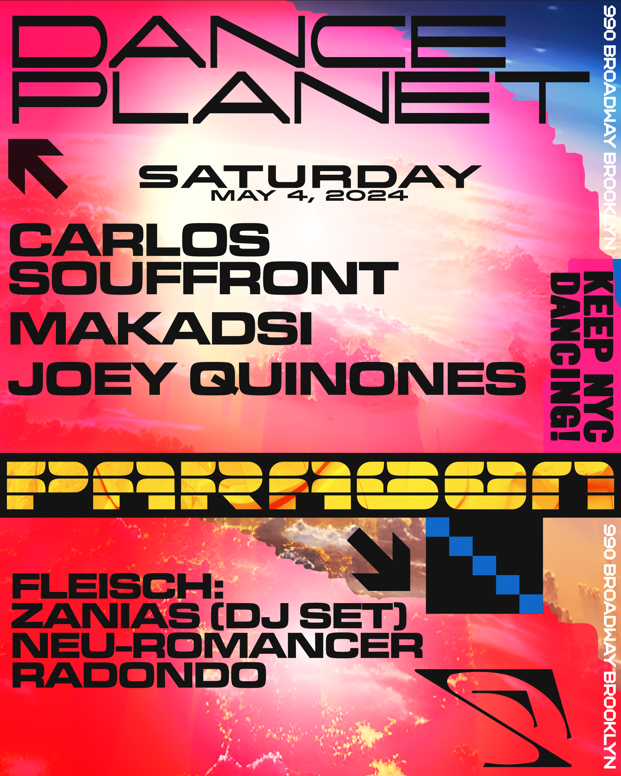 Dance Planet: Carlos Souffront, Makadsi, Joey Quinones + Fleisch - フライヤー表