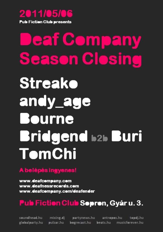 Deaf Company Season Closing - フライヤー表