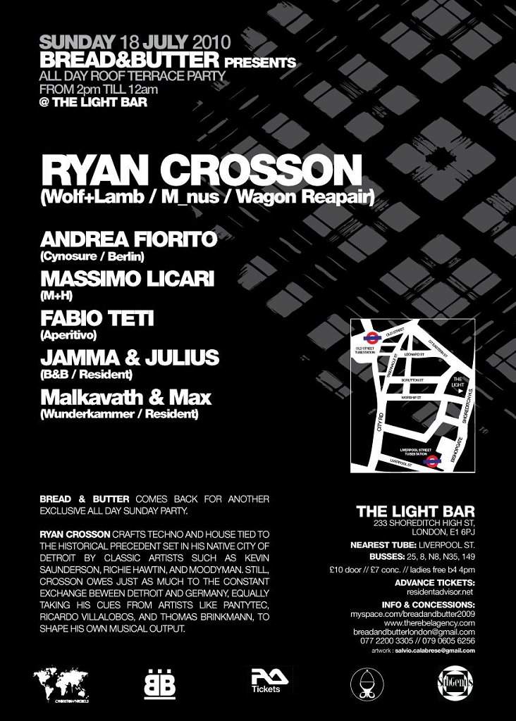 Bread & Butter Sunday Roof Terrace Party with Ryan Crosson - Página trasera