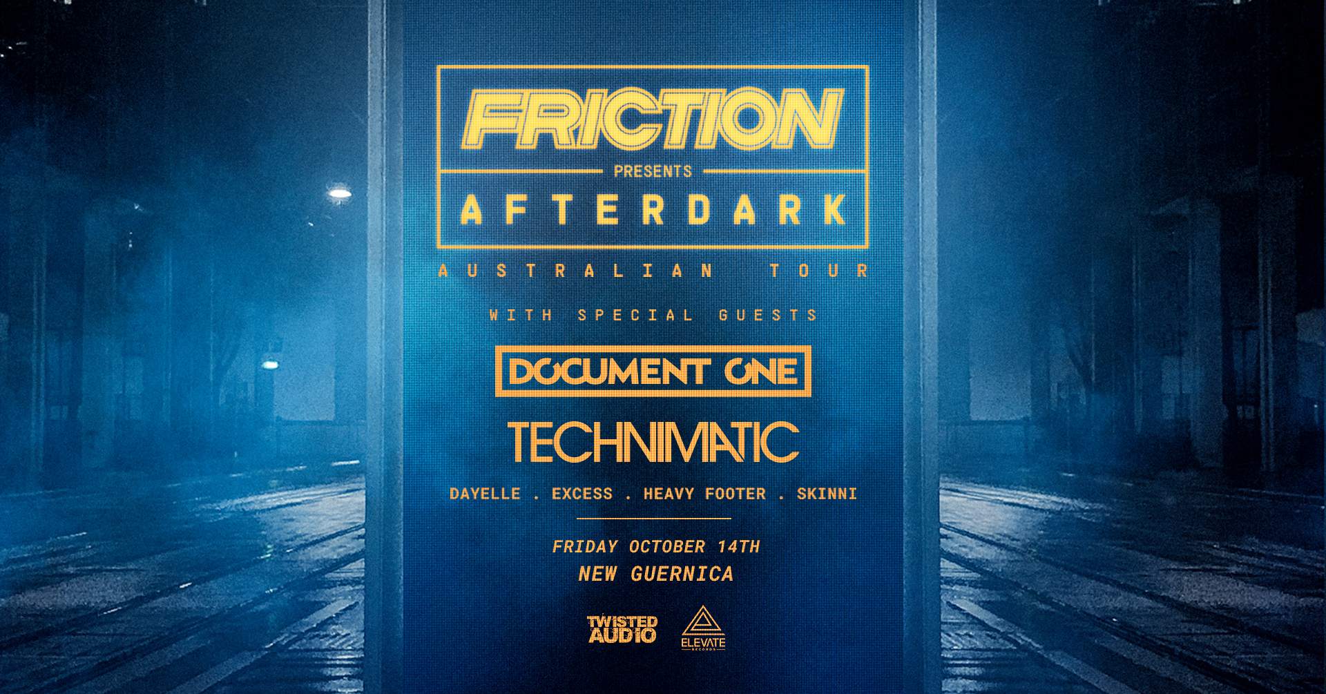 Friction . Document One . Technimatic - Melbourne - フライヤー表